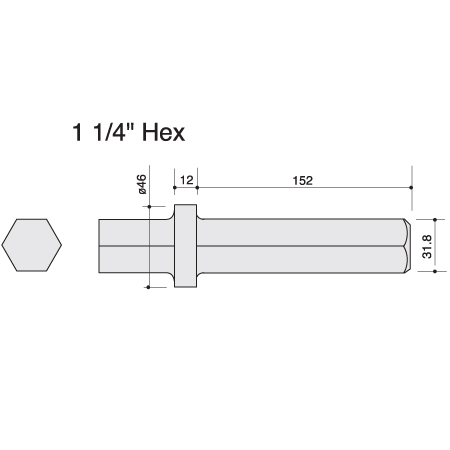 Hex Shank Wide Chisel 1.1/4" 75mm x 450mm ( Pack of 2 ) Toolpak 
